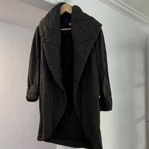 On The Road Dark Quilted Open Sweatshirt / Coat